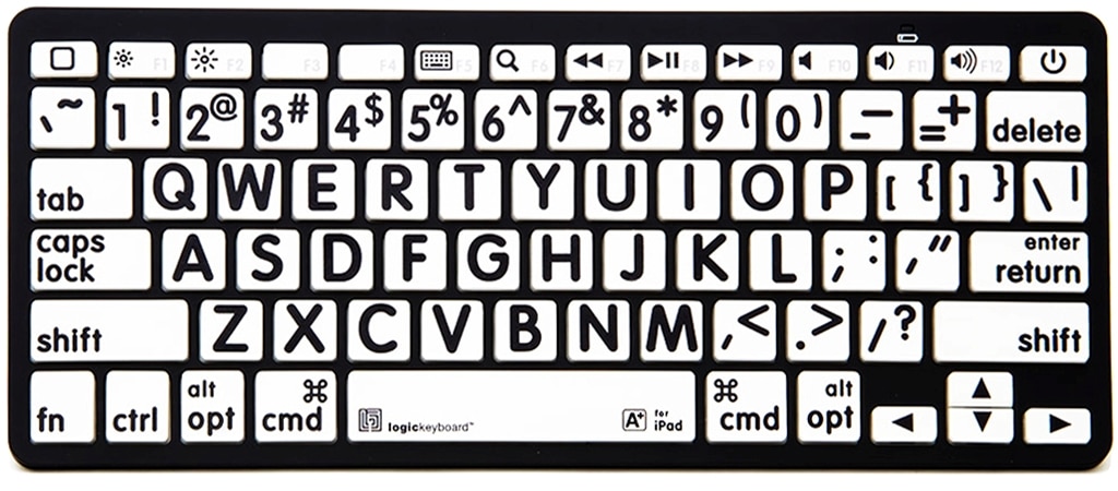xl print black on white bluetooth mini keyboard dyslexiccom