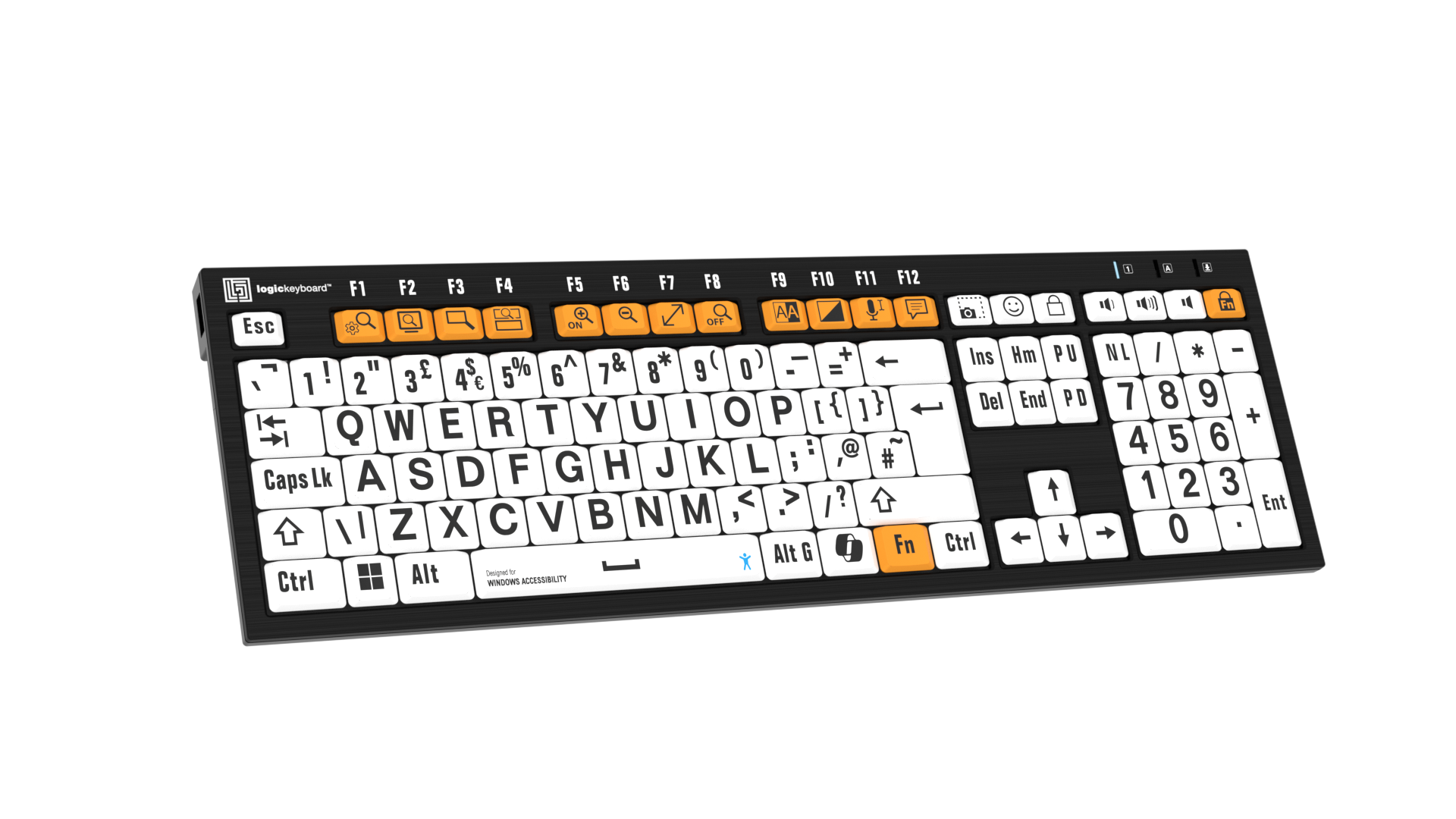 Logickeyboard Access Keyboard Black on White (PC Nero) - Image 5