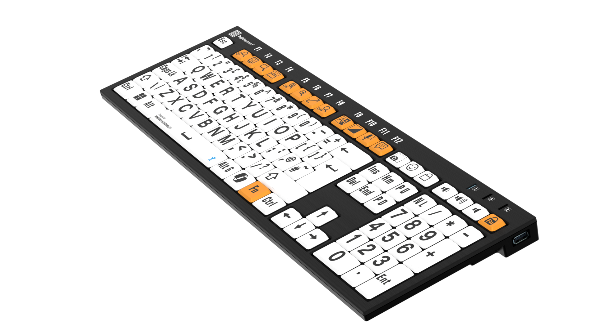 Logickeyboard Access Keyboard Black on White (PC Nero) - Image 2