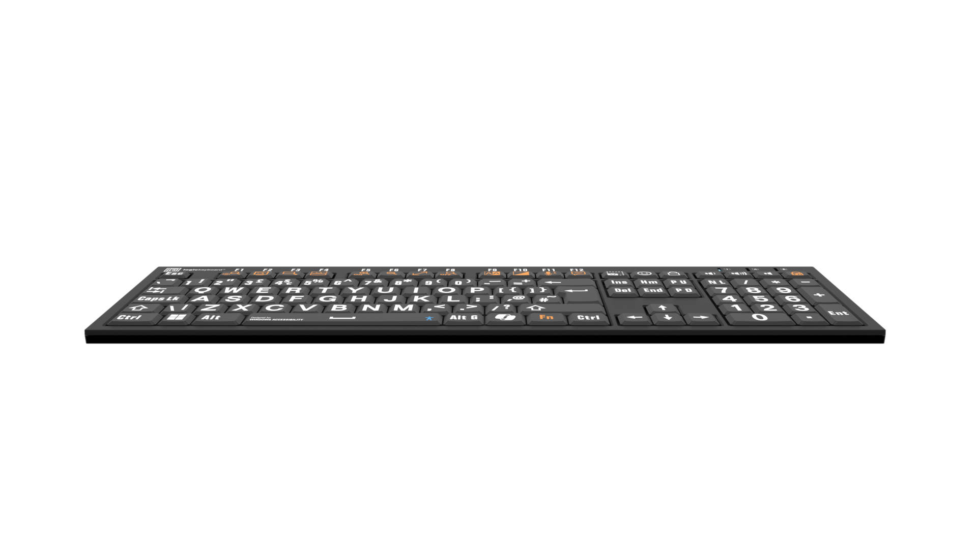 Logickeyboard Access Keyboard White on Black (PC Nero) - Image 5