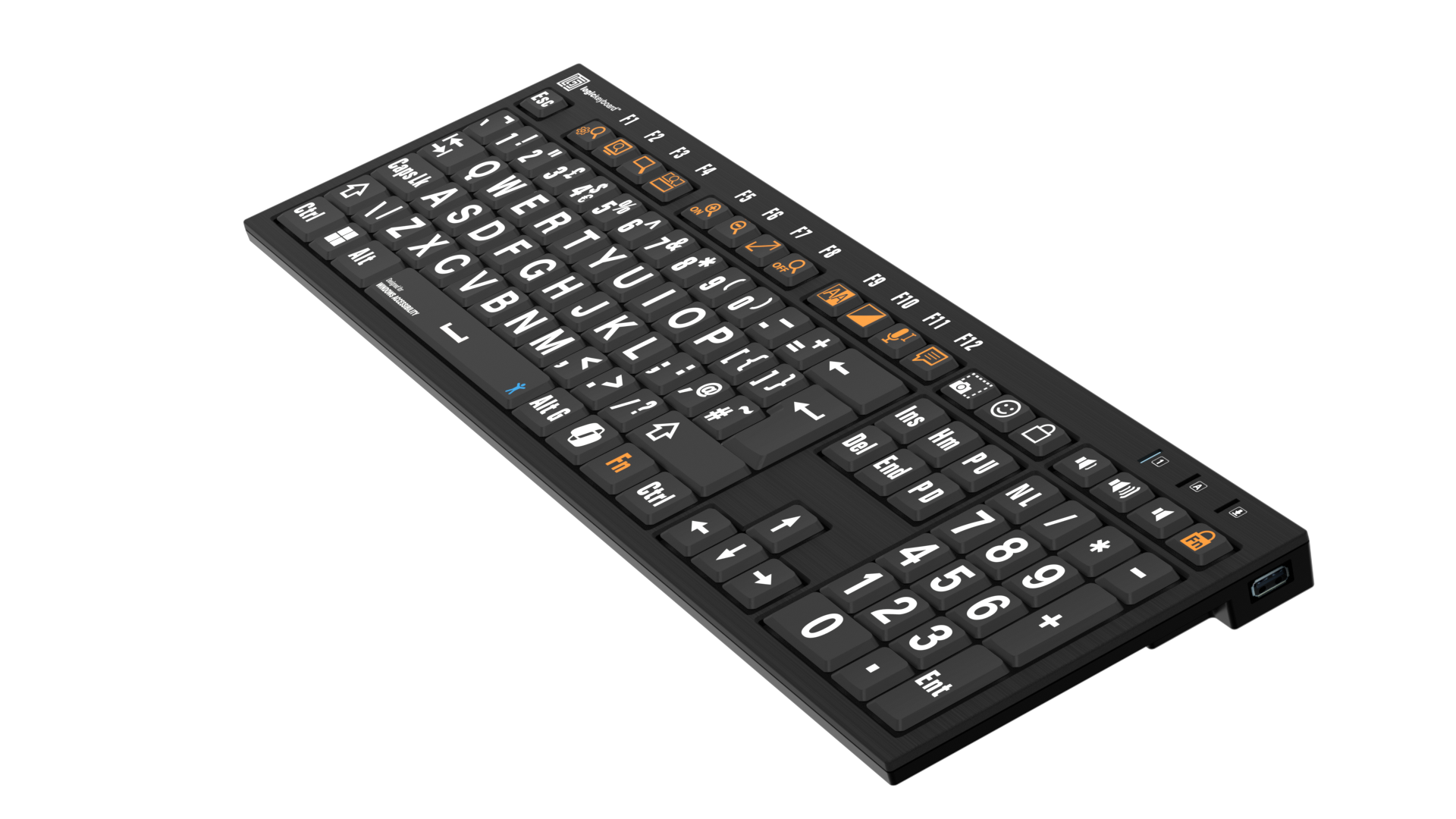 Logickeyboard Access Keyboard White on Black (PC Nero) - Image 3